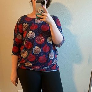 Lula roe Irma Pomegranate shirt